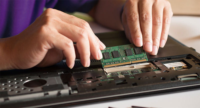 Laptop werkgeheugen ziet er zo uit